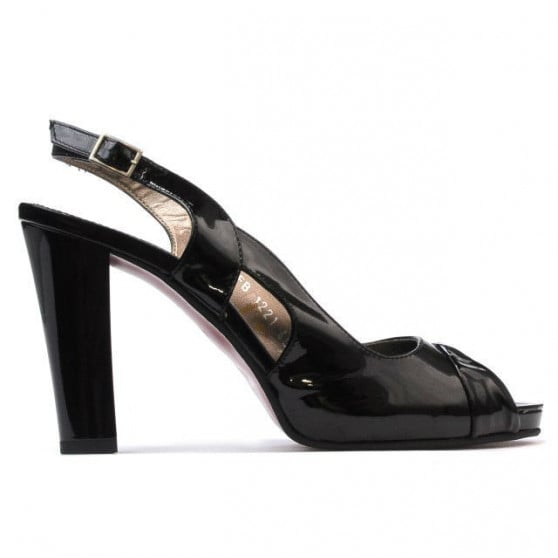 Damensandalen 1221 Lack Schwarz Damensandalen 1221 Lack Schwarz