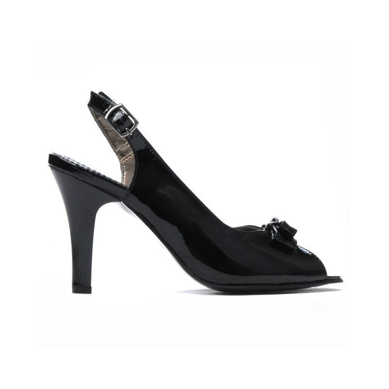 Damen Sandalen 1224 schwarzer Lack