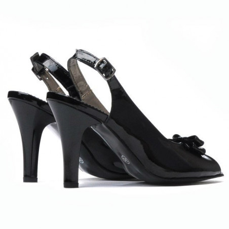Damen Sandalen 1224 schwarzer Lack
