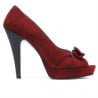 Damen Sandalen 1099 bordeaux Wildleder+schwarz