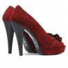 Damen Sandalen 1099 bordeaux Wildleder+schwarz