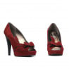 Damen Sandalen 1099 bordeaux Wildleder+schwarz