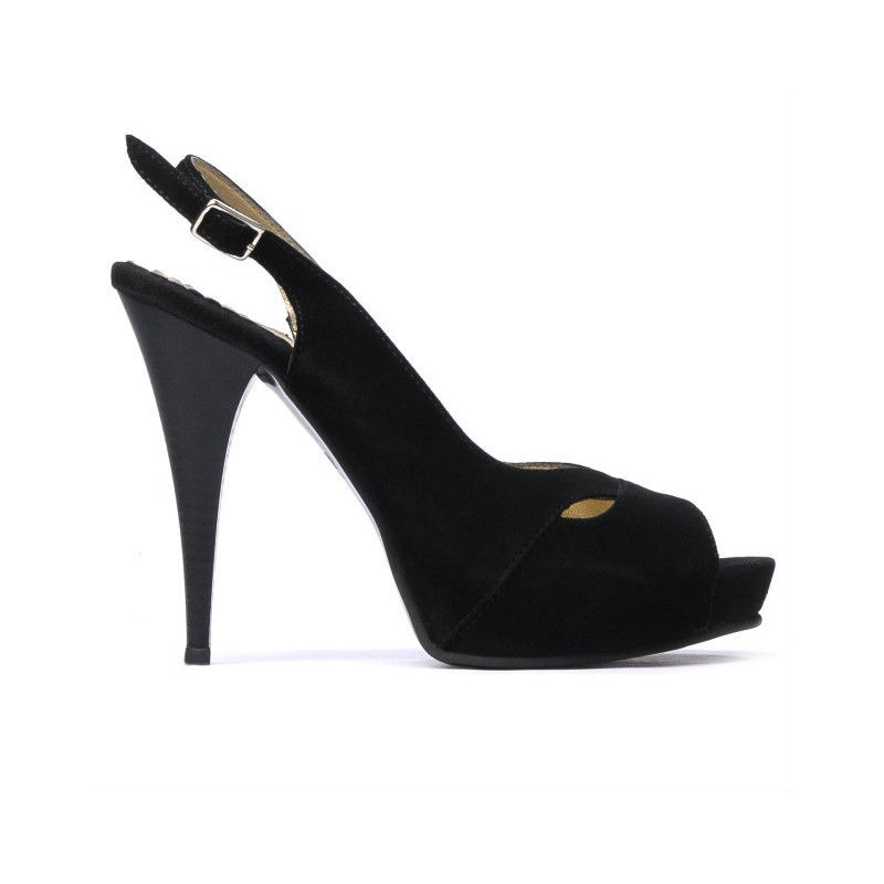 Damensandalen 1080 schwarz Antilopenleder
