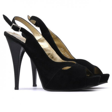 Damensandalen 1080 schwarz Antilopenleder