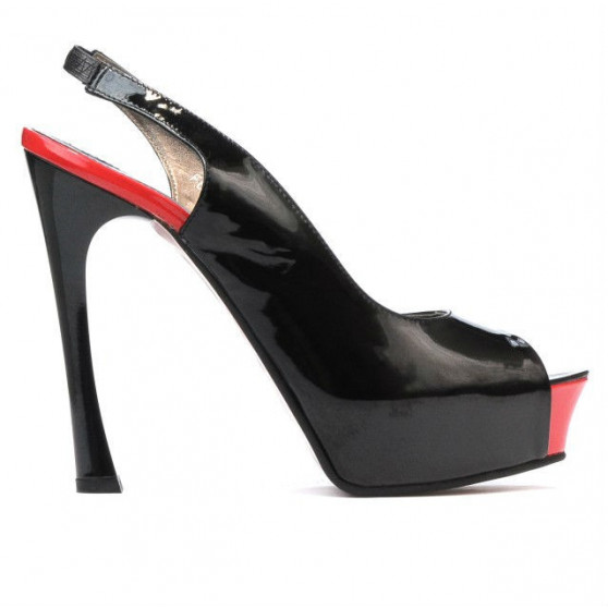 Damensandalen 1215 Lack Schwarz+Rot Damensandalen 1215 Lack Schwarz+Rot