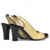 Damensandalen 1216 Lack beige+schwarz