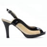 Damensandalen 1225 schwarzer Lack + beige