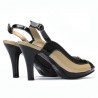 Damensandalen 1225 schwarzer Lack + beige