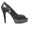 Damensandalen 1202 graue Antilope+grauer Lack