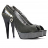 Damensandalen 1202 graue Antilope+grauer Lack