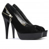 Damensandalen 1202 schwarz Antilope + schwarzer Lack