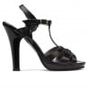 Damensandalen 1098 Schwarzlack+Lila