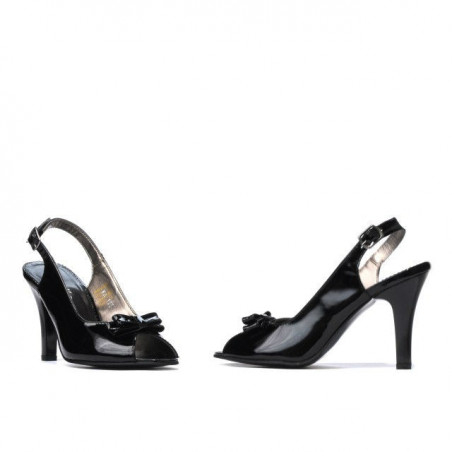Damen Sandalen 1224 schwarzer Lack