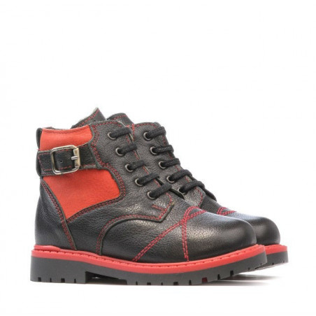Kleinkindstiefel 21c schwarz+rot