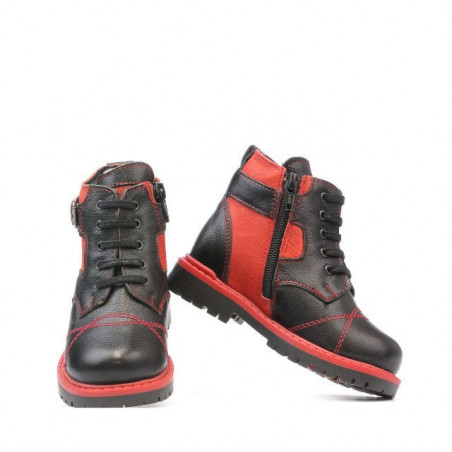 Kleinkindstiefel 21c schwarz+rot