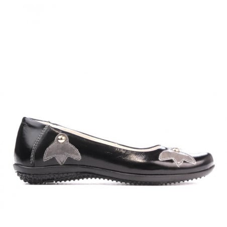 Kinderschuhe 117 schwarz lack+grau