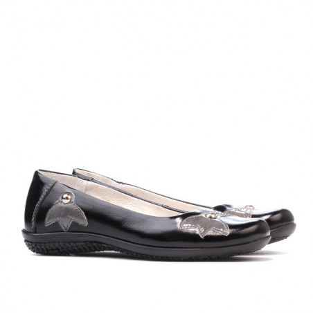 Kinderschuhe 117 schwarz lack+grau