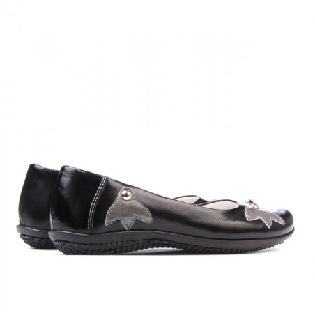Kinderschuhe 117 schwarz lack+grau