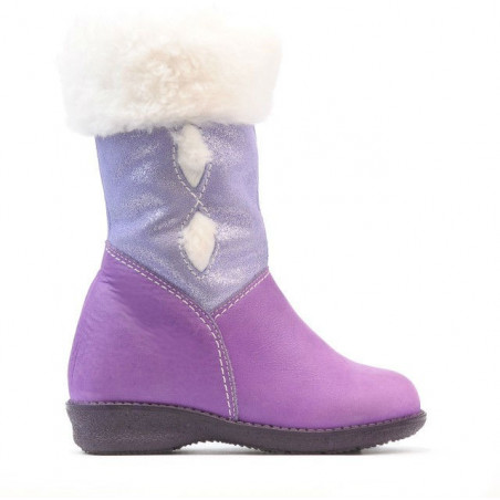 Kleine Kinderstiefel 24c lila+weiß
