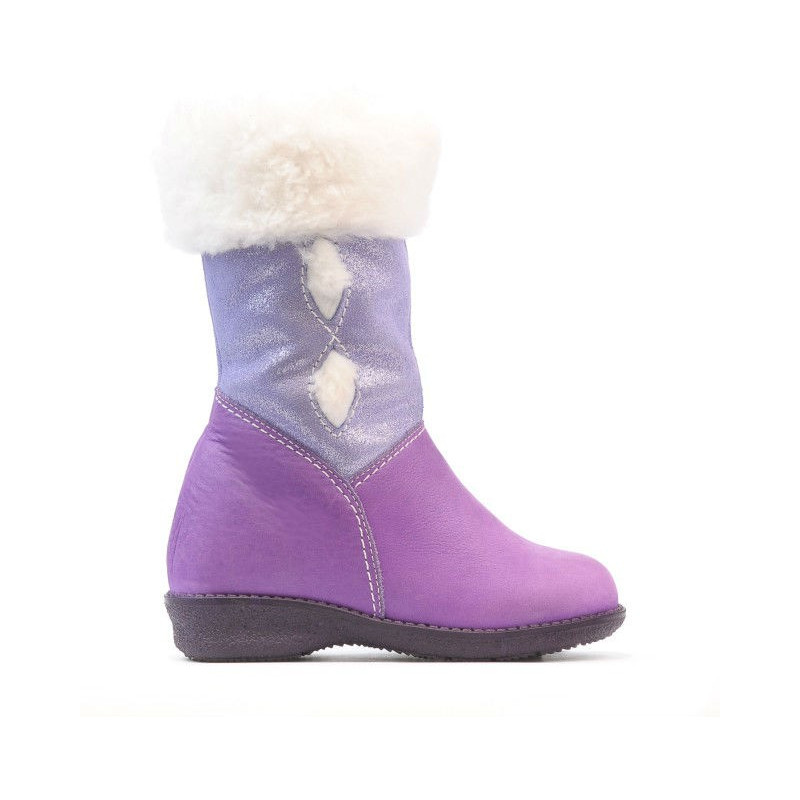 Kleine Kinderstiefel 24c lila+weiß