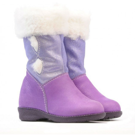 Kleine Kinderstiefel 24c lila+weiß