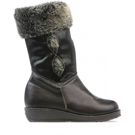 Kleine Kinderstiefel 24c schwarz kombiniert Kleine Kinderstiefel 24c schwarz kombiniert