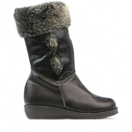 Kleine Kinderstiefel 24c schwarz kombiniert