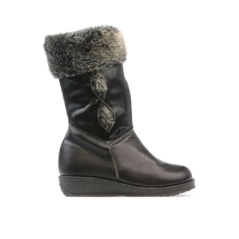 Kleine Kinderstiefel 24c schwarz kombiniert