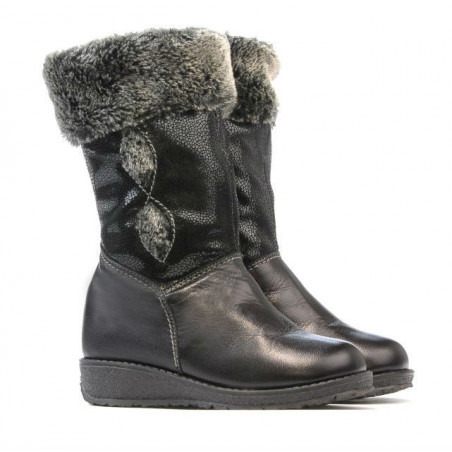 Kleine Kinderstiefel 24c schwarz kombiniert