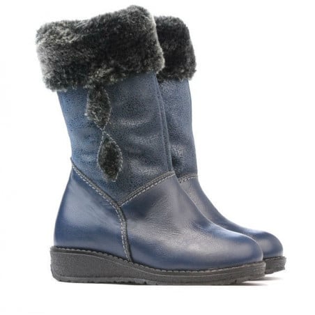 Kleine Kinderstiefel 24c indigo kombiniert