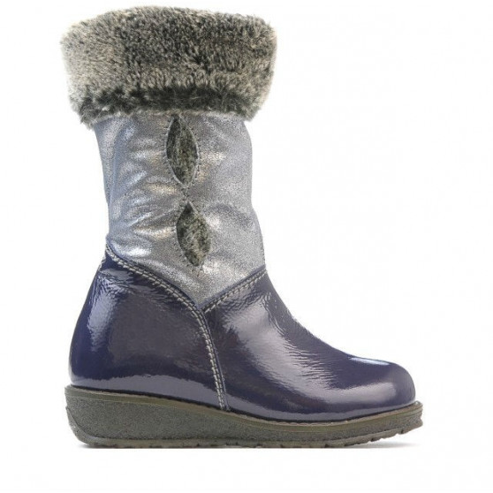 Kleine Kinderstiefel 24c lack indigo kombiniert Kleine Kinderstiefel 24c lack indigo kombiniert