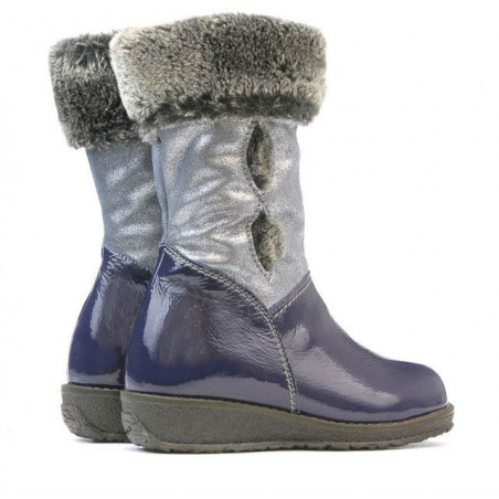 Kleine Kinderstiefel 24c lack indigo kombiniert