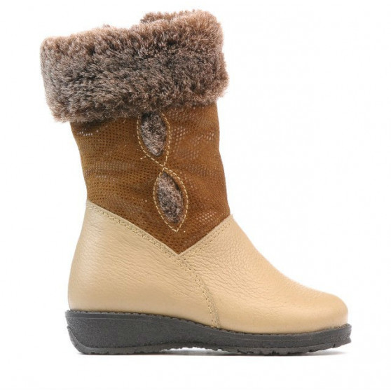 Kleine Kinderstiefel 24c beige kombiniert Kleine Kinderstiefel 24c beige kombiniert