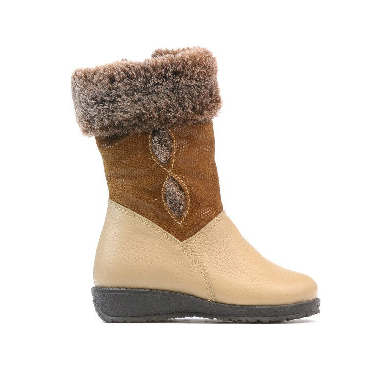 Kleine Kinderstiefel 24c beige kombiniert