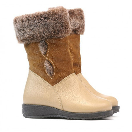 Kleine Kinderstiefel 24c beige kombiniert