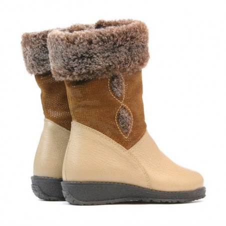 Kleine Kinderstiefel 24c beige kombiniert