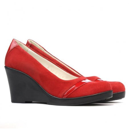 Damen Freizeitschuhe 647 rot Veloursleder