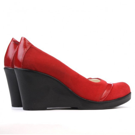 Damen Freizeitschuhe 647 rot Veloursleder