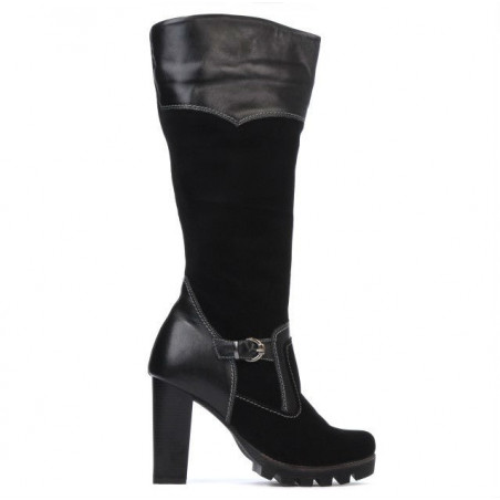 Damenstiefel 1140 schwarz Antilope kombiniert