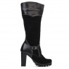 Damenstiefel 1140 schwarz Antilope kombiniert