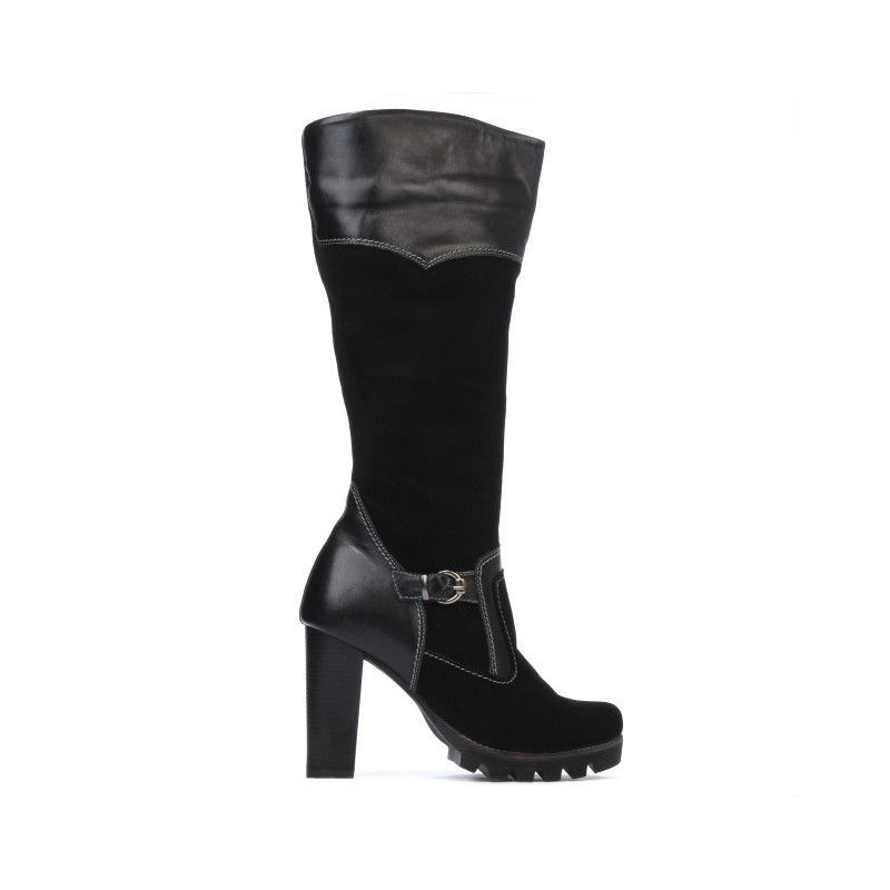 Damenstiefel 1140 schwarz Antilope kombiniert