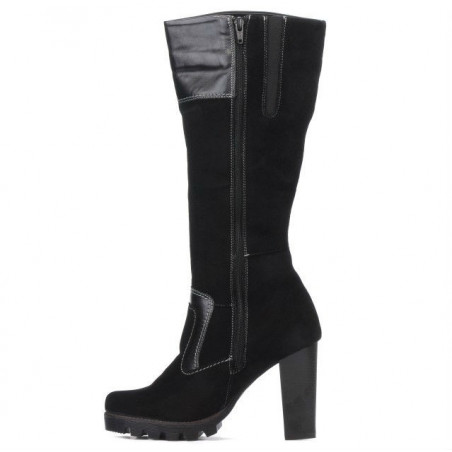 Damenstiefel 1140 schwarz Antilope kombiniert