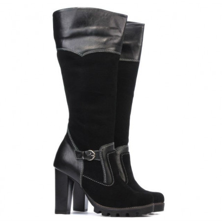 Damenstiefel 1140 schwarz Antilope kombiniert
