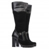 Damenstiefel 1140 schwarz Antilope kombiniert