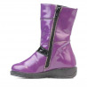 Kleine Kindergummistiefel 23c Schwarz Lack + Lila