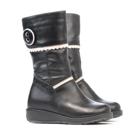 Kleine Kinderstiefel 25c schwarz kombiniert