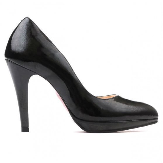 Elegante Damenschuhe 1233 satinierter schwarzer Lack Elegante Damenschuhe 1233 satinierter schwarzer Lack