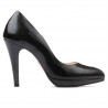 Elegante Damenschuhe 1233 satinierter schwarzer Lack