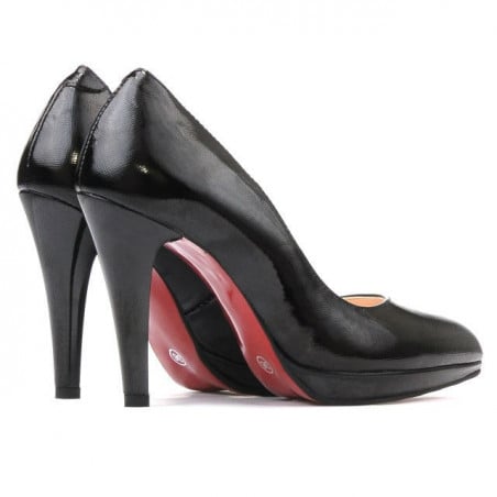 Elegante Damenschuhe 1233 satinierter schwarzer Lack