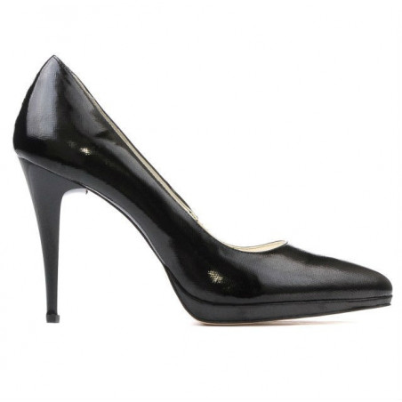 Elegante Damenschuhe 1244 schwarz satin Lackleder